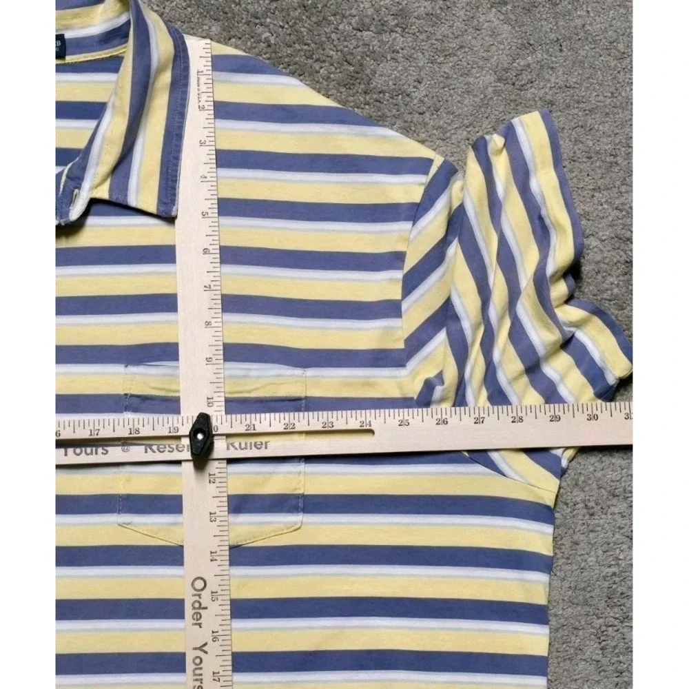 VTG Polo Ralph Lauren Shirt Mens 4XB Blue Butter Yellow Pocket‎ Polo EUC